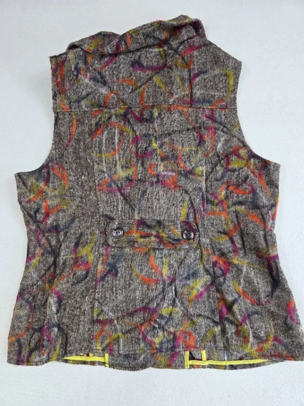 Christopher & Banks Womens Multicolor Button-Front Sleeveless Collar Vest Size M - Picture 4 of 5